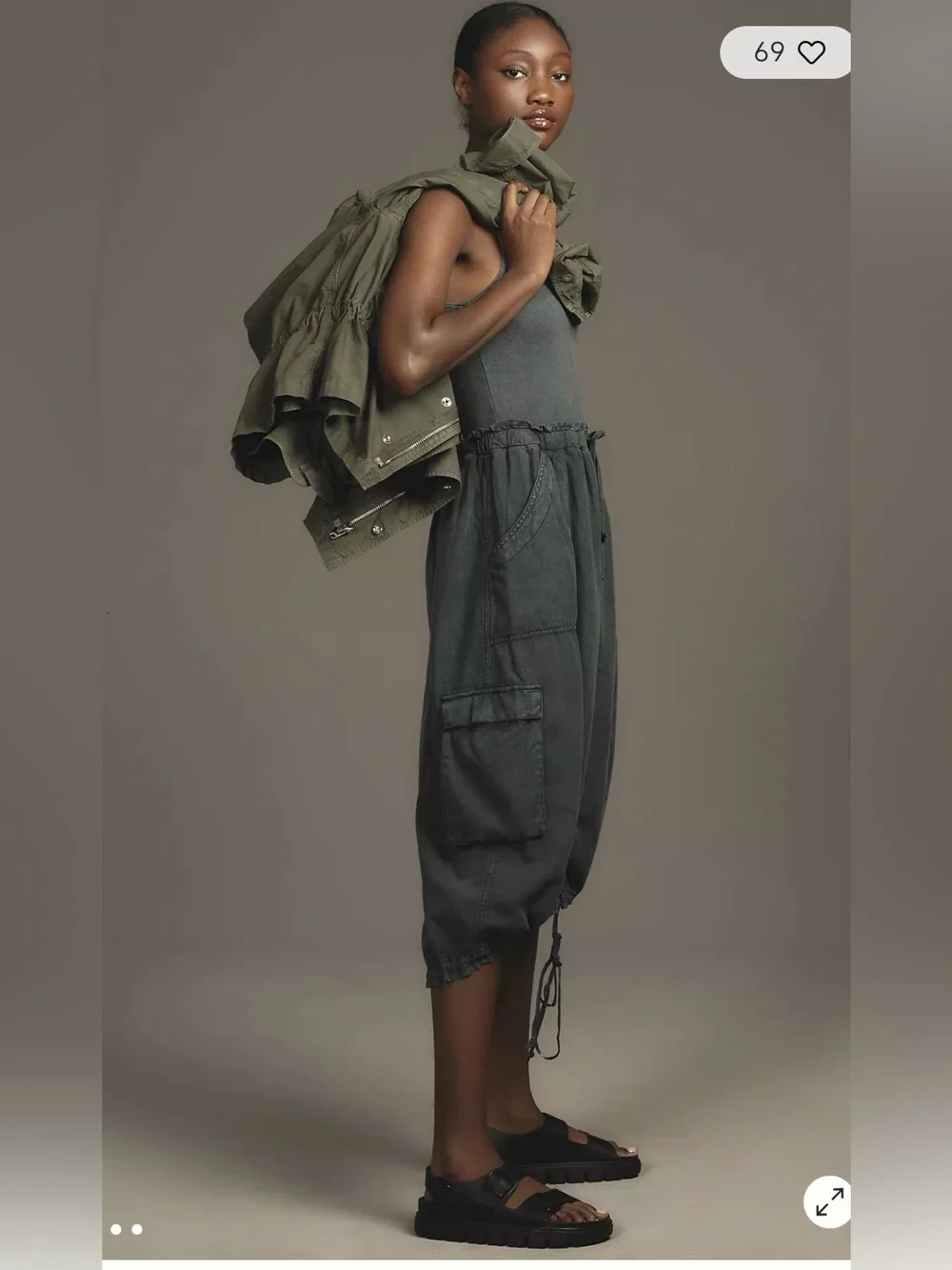 Anthropologie Daily Practice High-Neck Tank Twofer Midi Dress , size S